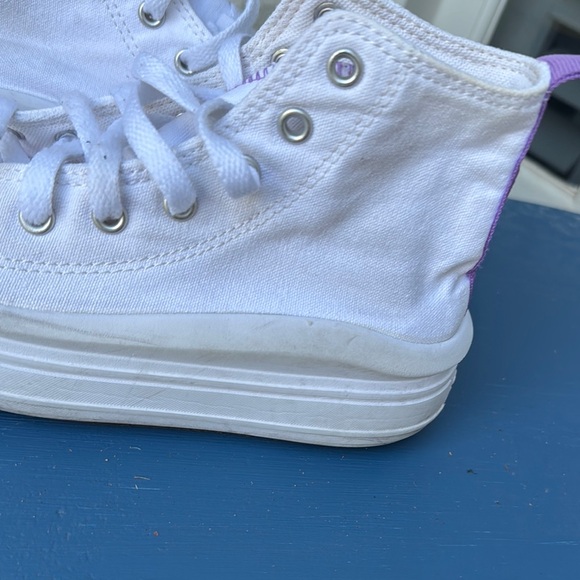 Converse White and Lavender High-Tops - Picture 9 of 13